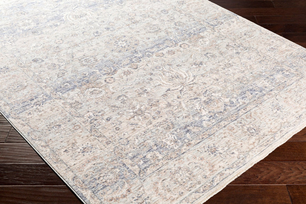 Livabliss Palazzo Traditional Medallion Runner Rug with Fringe Polyester Viscose Hallway Accent Navy, Brown 3'3" x 4'11" PZL2302-335