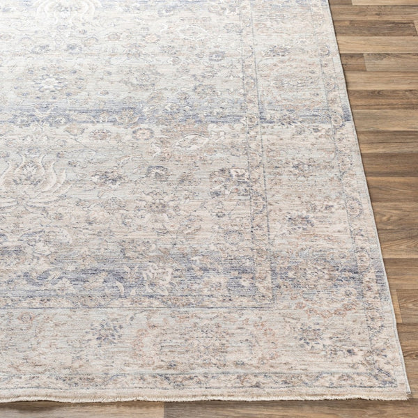 Livabliss Palazzo Traditional Medallion Runner Rug with Fringe Polyester Viscose Hallway Accent Navy, Brown 3'3" x 4'11" PZL2302-335