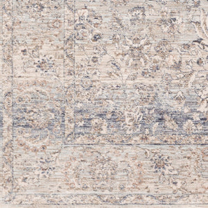Livabliss Palazzo Traditional Medallion Runner Rug with Fringe Polyester Viscose Hallway Accent Navy, Brown 3'3" x 4'11" PZL2302-335