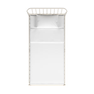 Homelegance By Top-Line Dante Metal Platform Bed with Curved Metal Headboard White Metal