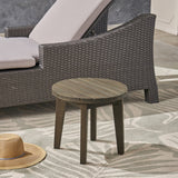 Christopher Knight Home® - Noble House - Gertrude Outdoor 16" Acacia Wood Side Table, Gray Finish