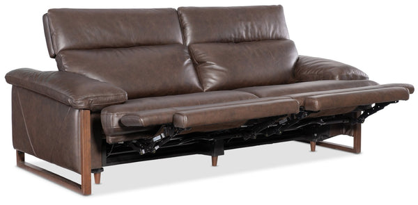 Hooker Furniture Jericho Semi-Aniline Leather Power Sofa With Sleigh Frame, Usb Port, Power Headrest, Oversized Comfort SS461-PH025-089