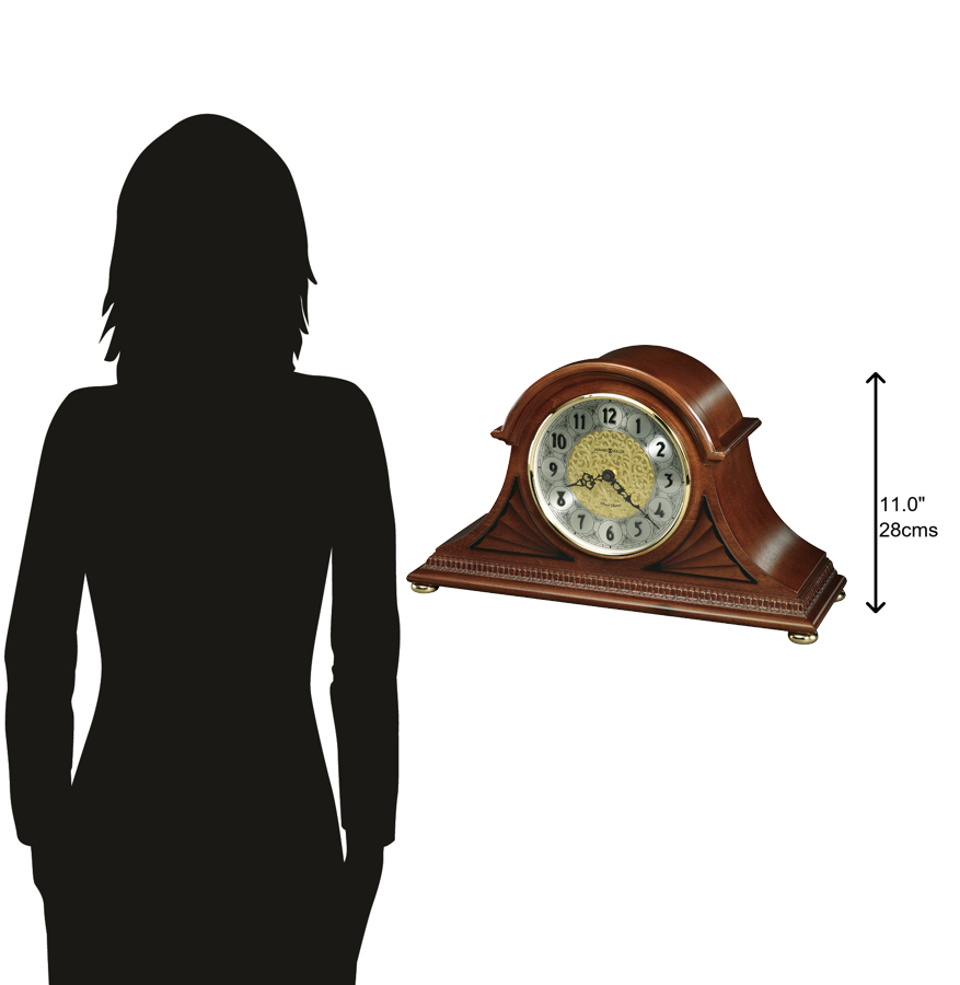 Hekman Furniture 630181 Elegant Windsor Cherry Mantel Clock With Dual Chime, Brass Dial, Automatic Volume Control Windsor Cherry Grant Mantel Clock 630181