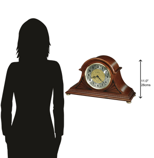 Hekman Furniture 630181 Elegant Windsor Cherry Mantel Clock With Dual Chime, Brass Dial, Automatic Volume Control Windsor Cherry Grant Mantel Clock 630181