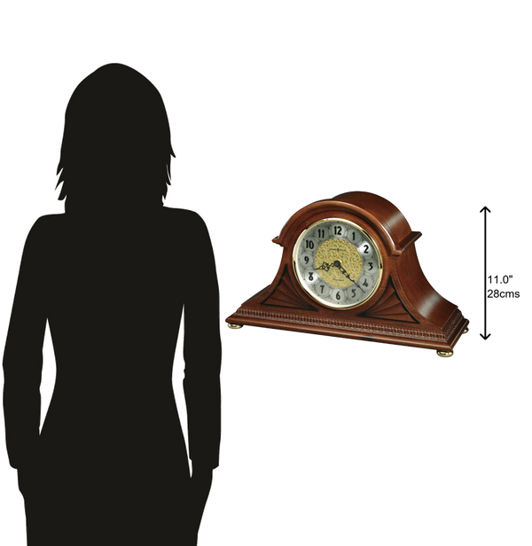 Hekman Furniture 630181 Elegant Windsor Cherry Mantel Clock With Dual Chime, Brass Dial, Automatic Volume Control Windsor Cherry Grant Mantel Clock 630181