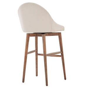 Homelegance By Top-Line Montague Mid-Century Wood Swivel Bar Height Stools (Set of 2) Beige Rubberwood