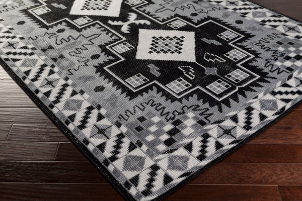 Surya Pazar Handmade 2' X 3' Wool Rug - Elegant, Durable, And Timeless Floor Covering For Any Room Charcoal Wool Pzr6004-5686