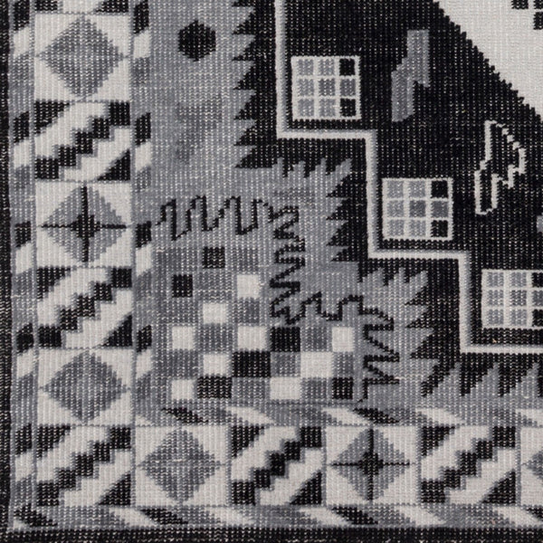 Surya Pazar Handmade 2' X 3' Wool Rug - Elegant, Durable, And Timeless Floor Covering For Any Room Charcoal Wool Pzr6004-5686