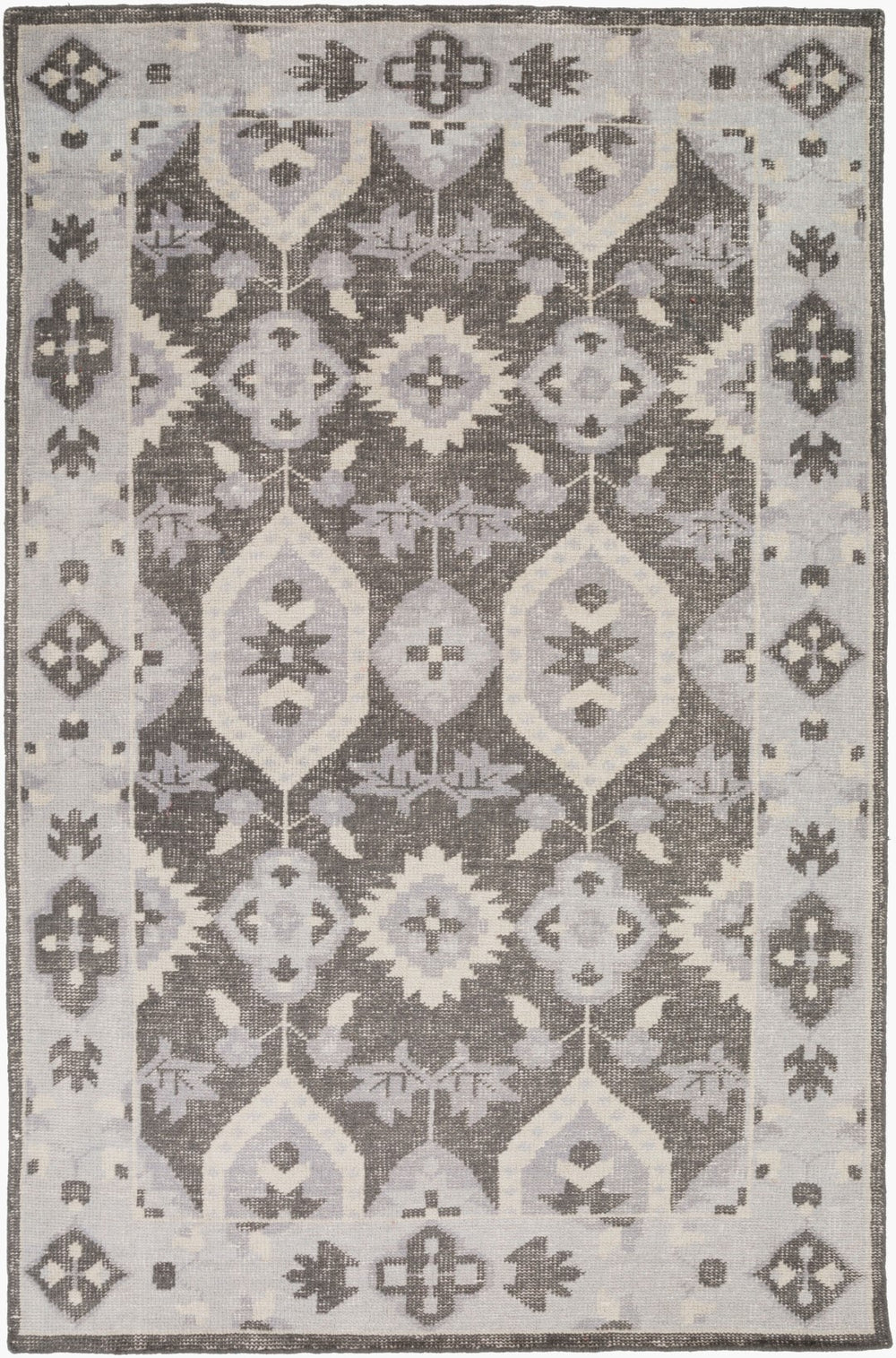 Surya Pazar Handmade 2' X 3' Wool Rug - Elegant, Durable, And Timeless Floor Covering For Any Room Black Wool Pzr6006-5686