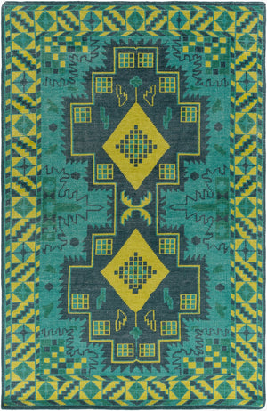 Surya Pazar Handmade 2' X 3' Wool Rug - Elegant, Durable, And Timeless Floor Covering For Any Room Deep Teal Wool Pzr6010-5686