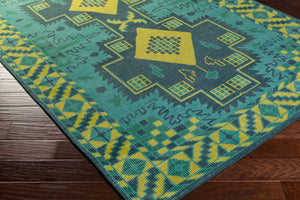 Surya Pazar Handmade 2' X 3' Wool Rug - Elegant, Durable, And Timeless Floor Covering For Any Room Deep Teal Wool Pzr6010-5686