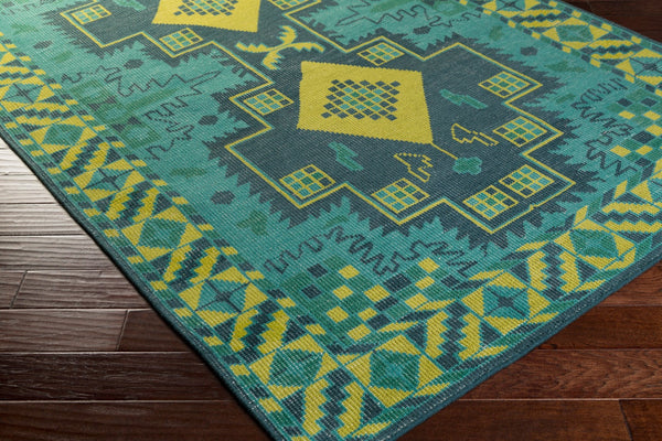 Surya Pazar Handmade 2' X 3' Wool Rug - Elegant, Durable, And Timeless Floor Covering For Any Room Deep Teal Wool Pzr6010-5686