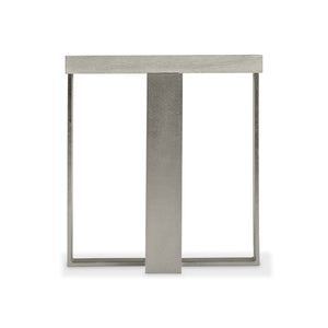 Bernhardt Bernhardt Tempo Side Table With Wire-Brushed Oak Top & Satin Nickel Sculptural Metal Base, 24" H 346126