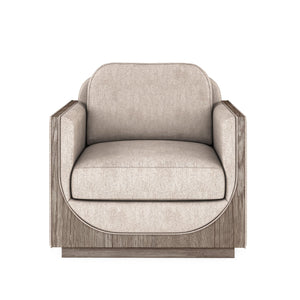A.R.T. Furniture Bastion Lounge Chair In Mink Finish - Contemporary Design With Silvery Chenille Blend Fabric Comfort  Parrwood Frame In The Mink Finish 763503-5354