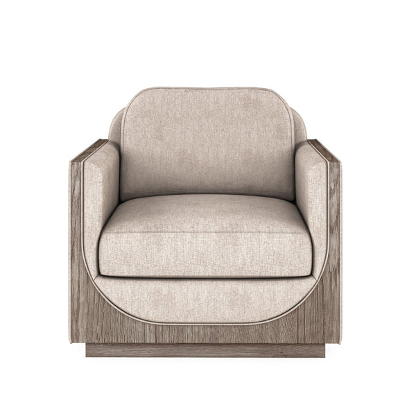 A.R.T. Furniture Bastion Lounge Chair In Mink Finish - Contemporary Design With Silvery Chenille Blend Fabric Comfort  Parrwood Frame In The Mink Finish 763503-5354