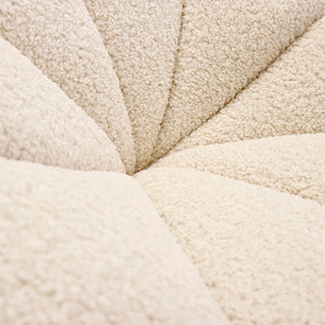 Pasargad Home Noho Pompeii Cream Boucle Lounge Chair - Elegant Swivel Base for Timeless Comfort