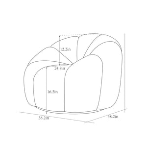 Pasargad Home Noho Pompeii Cream Boucle Lounge Chair - Elegant Swivel Base for Timeless Comfort