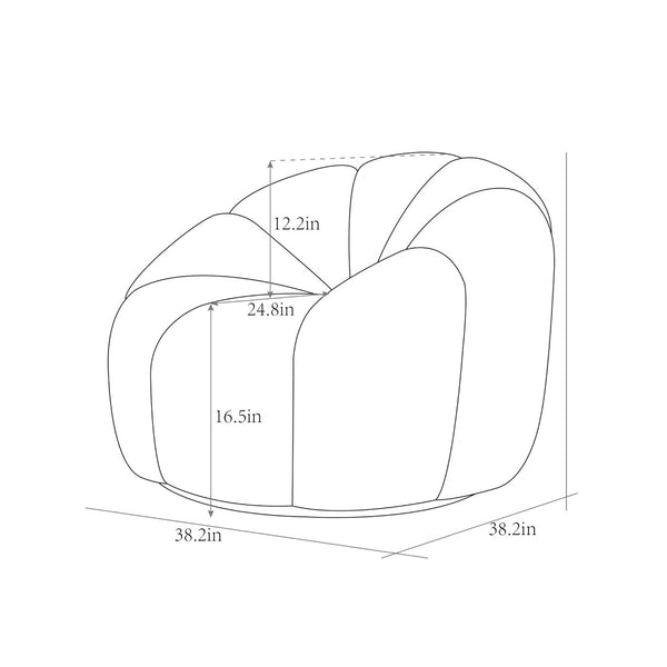 Pasargad Home Noho Pompeii Cream Boucle Lounge Chair - Elegant Swivel Base for Timeless Comfort
