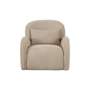 Pasargad Home Moderno Accent Chair – Stylish Beige Design with Bold Sphere Base for Modern Spaces