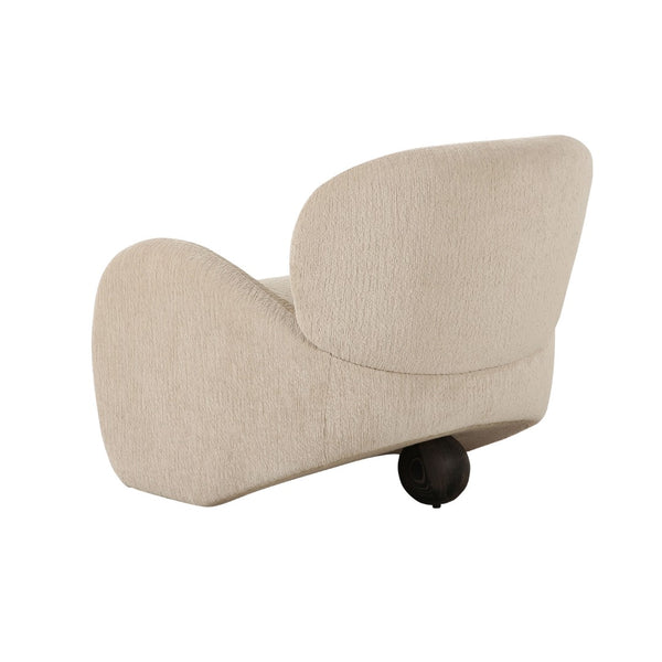 Pasargad Home Moderno Accent Chair – Stylish Beige Design with Bold Sphere Base for Modern Spaces