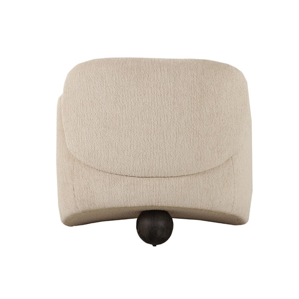 Pasargad Home Moderno Accent Chair – Stylish Beige Design with Bold Sphere Base for Modern Spaces