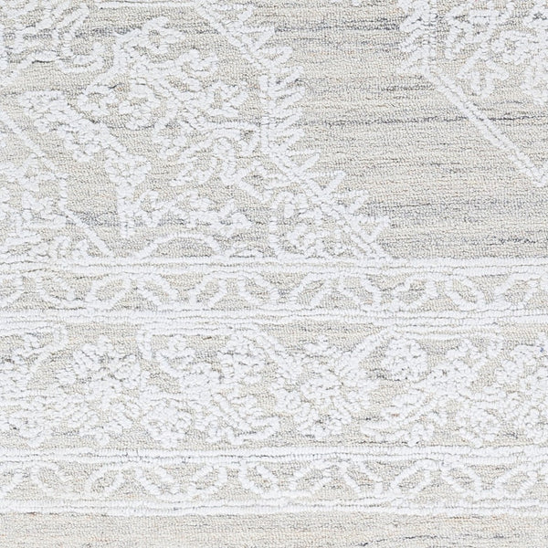 Livabliss Piazza Hand Tufted Traditional Accent Rug Recycled Pet Yarn for Entryway or Bath White, Light Gr 6' x 9' PZZ2300-69