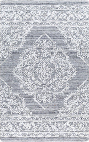 Livabliss Piazza Hand Tufted Traditional Accent Rug Recycled Pet Yarn for Entryways and Bedrooms White, Gray 2' x 3' PZZ2301-23