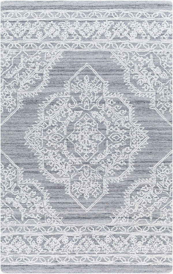 Livabliss Piazza Hand Tufted Traditional Accent Rug Recycled Pet Yarn for Entryways and Bedrooms White, Gray 2' x 3' PZZ2301-23