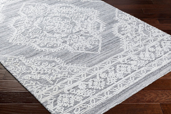 Livabliss Piazza Hand Tufted Traditional Accent Rug Recycled Pet Yarn for Entryways and Bedrooms White, Gray 2' x 3' PZZ2301-23