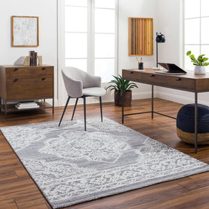 Livabliss Piazza Hand Tufted Traditional Accent Rug Recycled Pet Yarn for Entryways and Bedrooms White, Gray 2' x 3' PZZ2301-23