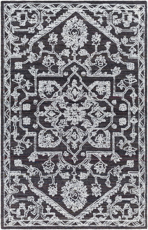 Livabliss Piazza Hand Tufted Geometric Area Rug Eco Friendly Pet Yarn Traditional Accent White, Charcoal 2' x 3' PZZ2302-23