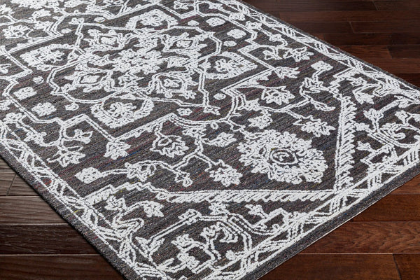 Livabliss Piazza Hand Tufted Geometric Area Rug Eco Friendly Pet Yarn Traditional Accent White, Charcoal 2' x 3' PZZ2302-23