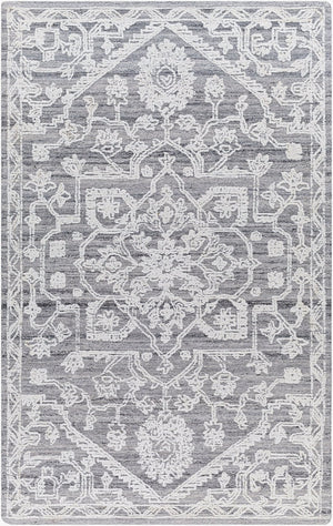 Livabliss Piazza Hand Tufted Geometric Accent Rug Sustainable Pet Yarn Entryway or Reading Nook White, Charcoal 2' x 3' PZZ2303-23