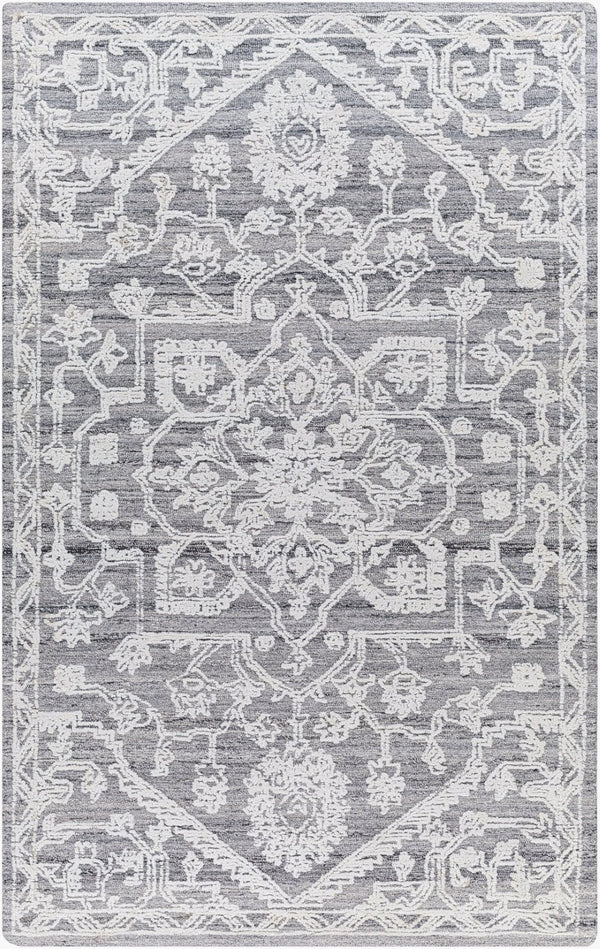 Livabliss Piazza Hand Tufted Geometric Accent Rug Sustainable Pet Yarn Entryway or Reading Nook White, Charcoal 2' x 3' PZZ2303-23