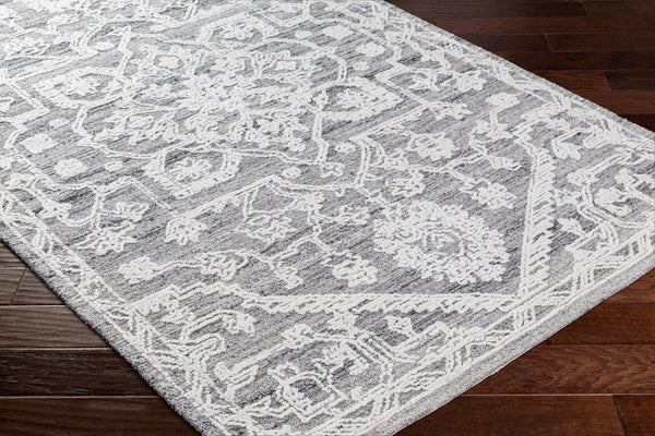 Livabliss Piazza Hand Tufted Geometric Accent Rug Sustainable Pet Yarn Entryway or Reading Nook White, Charcoal 2' x 3' PZZ2303-23
