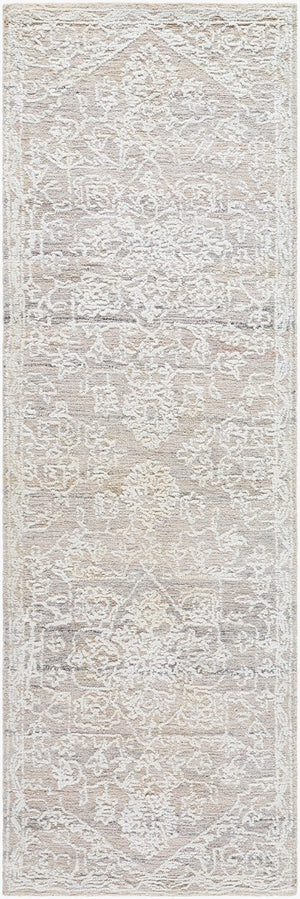Livabliss Piazza Hand Tufted Geometric Area Rug Artisan Crafted with Recycled Pet Yarn White, Beige 2'6" x 8' PZZ2304-268