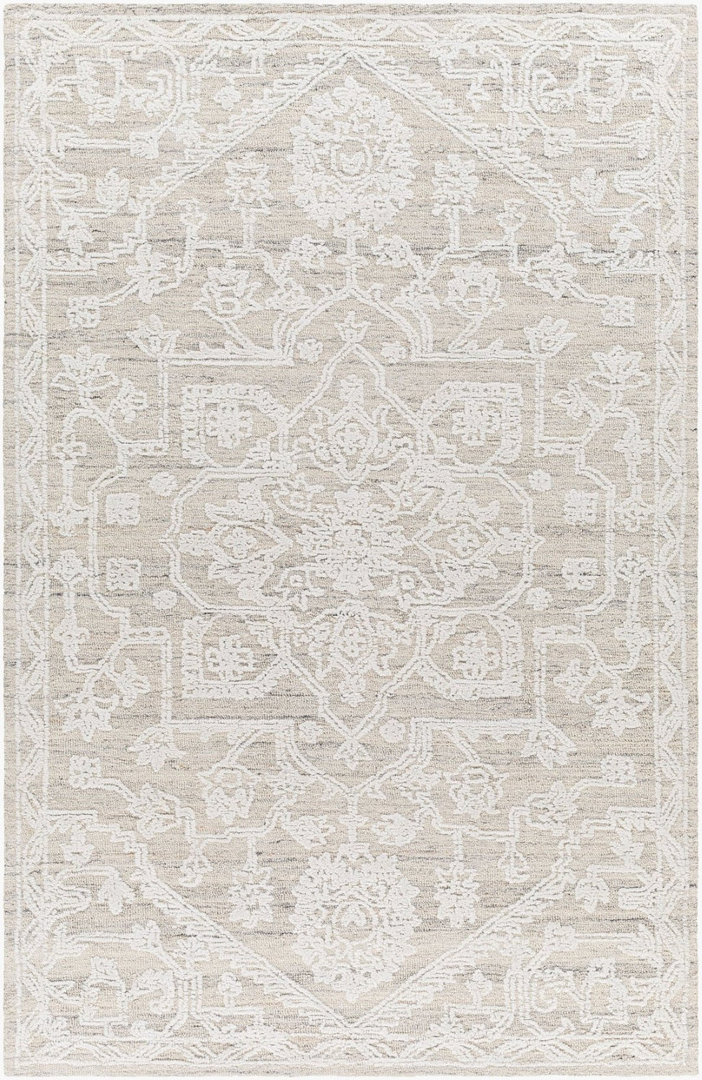 Livabliss Piazza Hand Tufted Geometric Area Rug Artisan Crafted with Recycled Pet Yarn White, Beige 2' x 3' PZZ2304-23