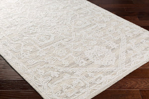 Livabliss Piazza Hand Tufted Geometric Area Rug Artisan Crafted with Recycled Pet Yarn White, Beige 2' x 3' PZZ2304-23