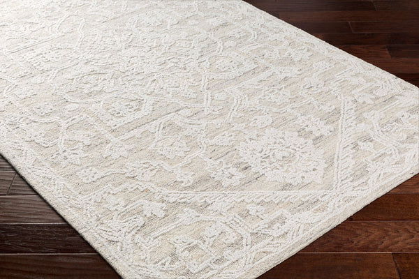 Livabliss Piazza Hand Tufted Geometric Area Rug Artisan Crafted with Recycled Pet Yarn White, Beige 2' x 3' PZZ2304-23