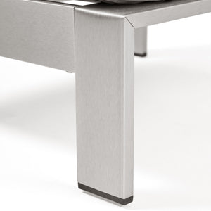 English Elm Christopher Knight Home® - CAPE Coral Ottoman - Khaki Aluminum Frame, Weather-Resistant Polyester Cushion, Silver Finish, Compact Seat 64414.00