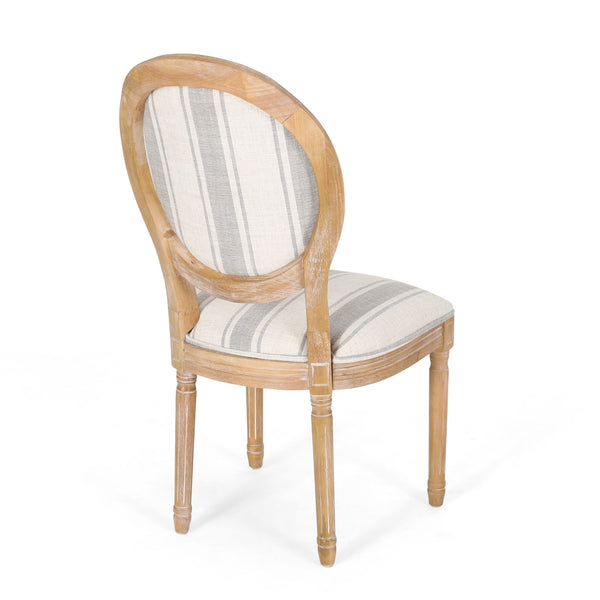 English Elm Christopher Knight Home® - Kd Elegant Upholstered Dining Chairs Set - French Country Style With Round Backrest & Fluted Legs 60352.00GRYLNN