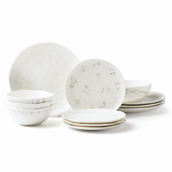Lenox Oyster Bay 12-Piece Dinnerware Set White, WHITE PORCELAIN 894223