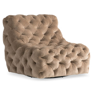 Bernhardt Bernhardt Rigby Fabric Swivel Chair With Buttonless Diamond Tufting, Armless Modern Comfort B360SO