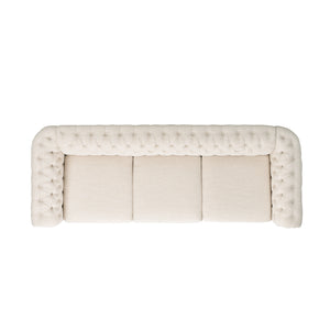English Elm Sofa Chesterfield Three Seat Tufted Scrolled Arm Nailhead Living Room Formal Piece 68014.00FBGE