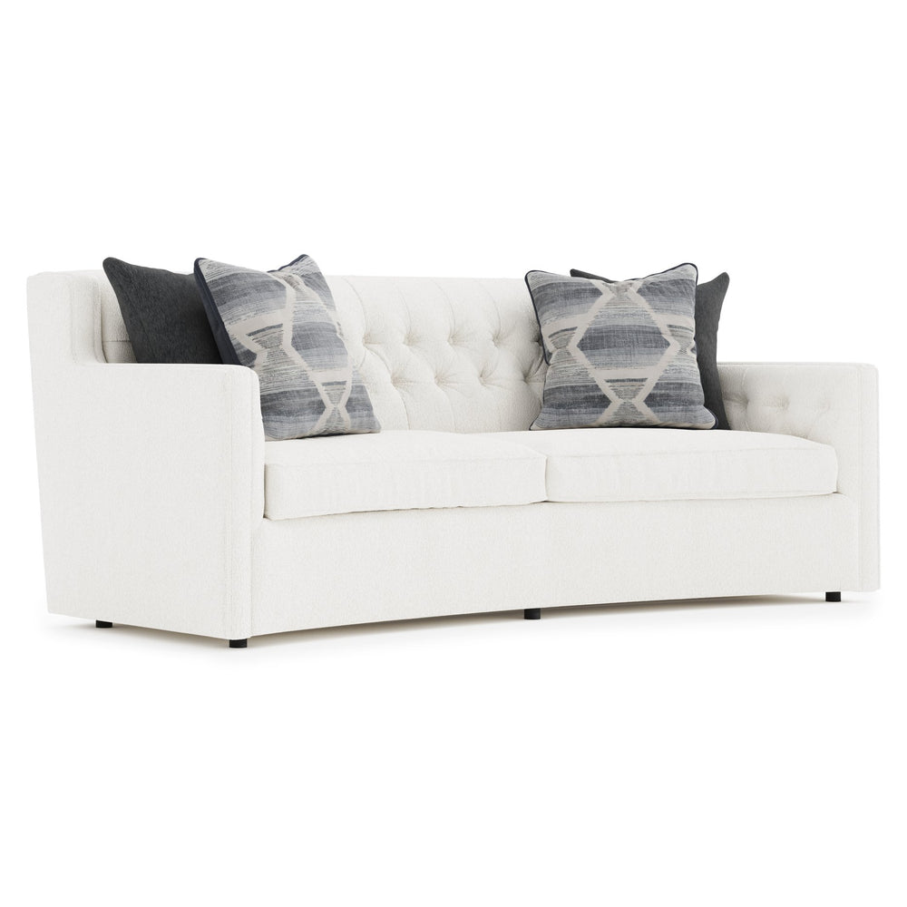 Bernhardt Bernhardt Candace Crescent Sofa — Made-To-Order Transitional White Upholstery, Tufted Elegance B7296A