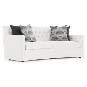 Bernhardt Bernhardt Candace Crescent Sofa — Made-To-Order Transitional White Upholstery, Tufted Elegance B7296A