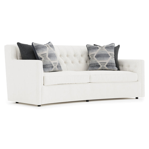 Bernhardt Bernhardt Candace Crescent Sofa — Made-To-Order Transitional White Upholstery, Tufted Elegance B7296A
