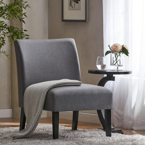 English Elm Accent Chair with Rubberwood Legs Plush Upholstered Seat for Living Room or Bedroom 57764.00GEY