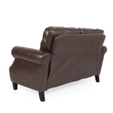 Christopher Knight Home® - Noble House - Lawton Contemporary Faux Leather Loveseat with Nailhead Trim