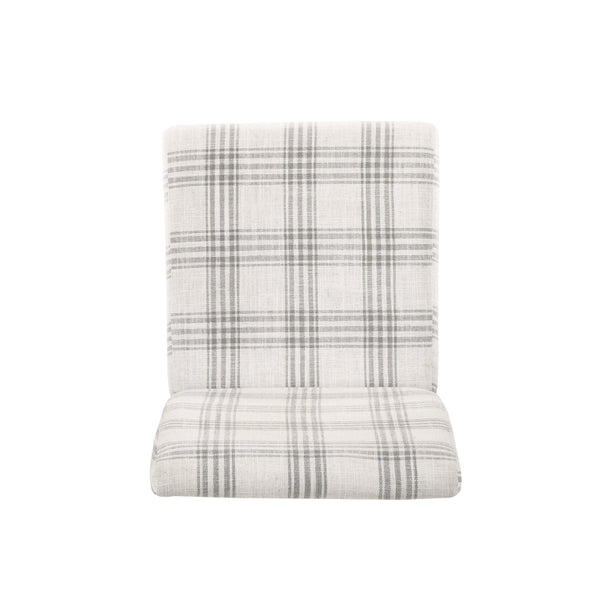 English Elm Christopher Knight Home® - DINING Chair with Plush Fabric Upholstery, Rubberwood Legs, Contemporary Minimalist Comfort and Style Grey Plaid 60162.00GRYPLD